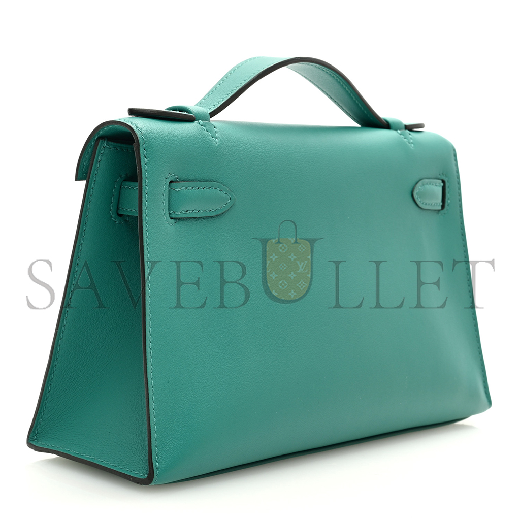 HERMÈS MASTER SWIFT KELLY POCHETTE CLUTCH VERT VERONE (22*14*7cm) 